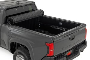 Toyota Tacoma Hard Roll Up Bed Cover - Rough Country - Sleek Flush, Low-Profile Design - Matte black - '24-'26 Toyota Tacoma Hard Roll Up Bed Cover - Rough Country - Sleek Flush, Low-Profile Design - Matte black - '24-'26
